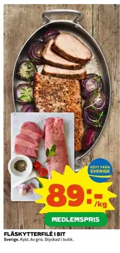 Coop FLÄSKYTTERFILÉ I BIT erbjuda