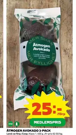Coop ÄTMOGEN AVOKADO 3-PACK erbjuda