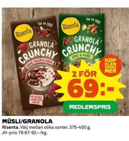 Coop MÜSLI/GRANOLA erbjuda
