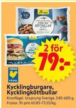 ICA Supermarket Kycklingburgare, Kycklingköttbullar erbjuda