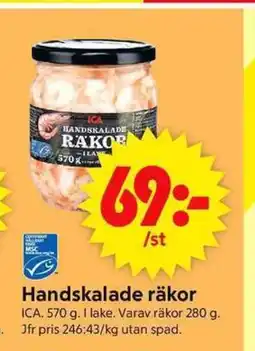 ICA Supermarket Handskalade räkor erbjuda