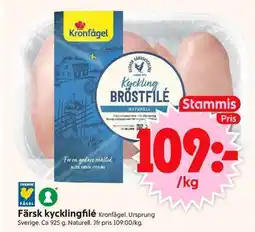ICA Supermarket Färsk kycklingfilé Kronfägel. Ursprung Sverige. erbjuda