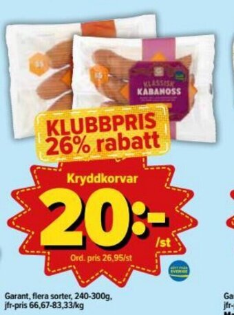 Östenssons Kryddkorvar erbjuda