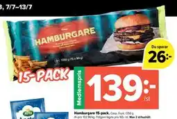 Coop Extra Hamburgare 15-pack erbjuda