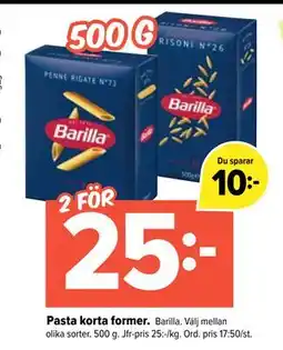 Coop Extra Pasta korta former erbjuda