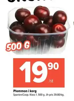 Coop Extra Plommon i korg erbjuda