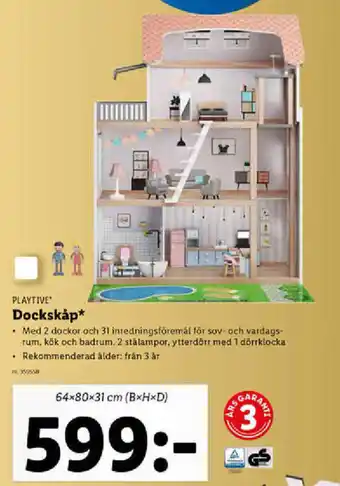 Lidl Playtive Dockskåp* 64x80x31 cm (BxHxD) erbjuda
