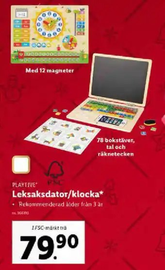 Lidl Playtive Leksaksdator/klocka* erbjuda