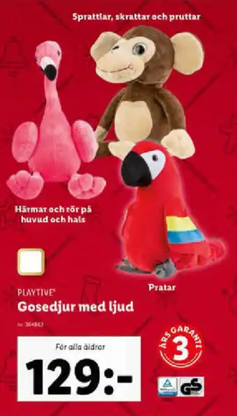 Lidl Playtive Gosedjur med ljud erbjuda