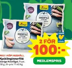 Stora Coop MAX 1 KÖP/HUSHÅLL. Kycklinginnerfilé erbjuda