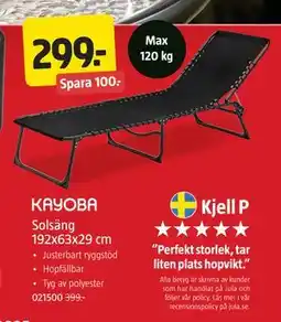 Jula Solsäng 192x63x29 cm erbjuda