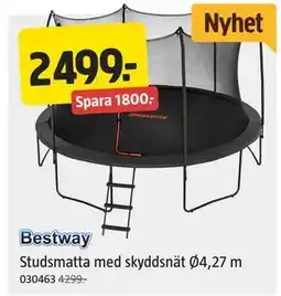 Jula Studsmatta med skyddsnät Ø4,27 m erbjuda