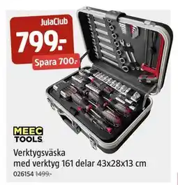 Jula Verktygsväska med verktyg 161 delar 43x28x13 cm erbjuda