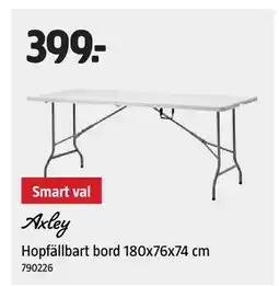 Jula Hopfällbart bord 180x76x74 cm erbjuda