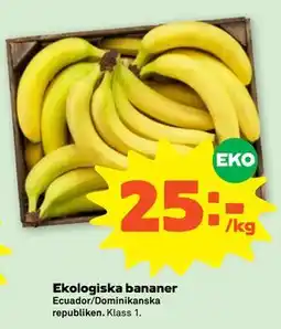Stora Coop Ekologiska bananer erbjuda