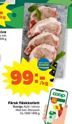 Stora Coop Färsk fläskkotlett erbjuda