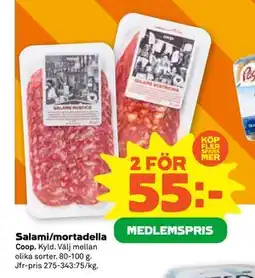 Stora Coop Salami/mortadella erbjuda
