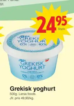 Matöppet Grekisk yoghurt erbjuda