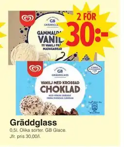 Matöppet Gräddglass erbjuda