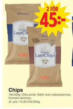 Matöppet Chips erbjuda