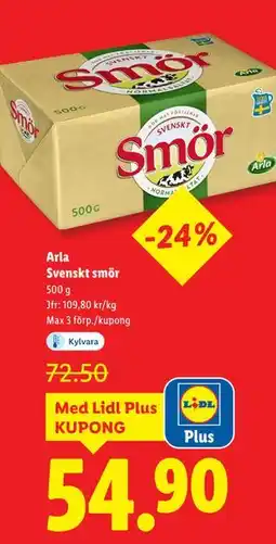 Lidl Arla Svenskt smör erbjuda