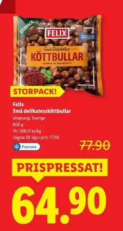 Lidl Felix Små delikatessköttbullar erbjuda