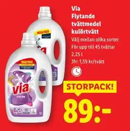 Lidl Via Flytande tvättmedel kulörtvätt erbjuda