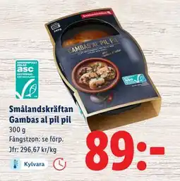 Lidl Smålandskräftan Gambas al pil pil erbjuda
