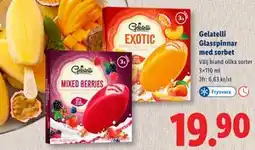 Lidl Gelatelli Glasspinnar med sorbet erbjuda
