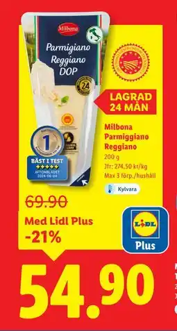 Lidl Milbona Parmiggiano Reggiano erbjuda
