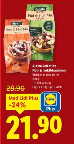 Lidl Alesto Selection Nöt- & fruktblandning erbjuda