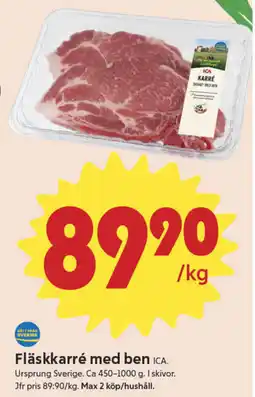 ICA Nära ICA Fläskkarré med ben erbjuda