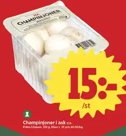 ICA Nära ICA Champinjoner i ask erbjuda