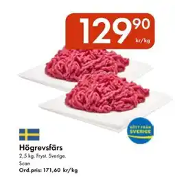 Snabbgross Högrevsfärs erbjuda