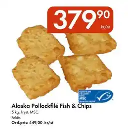 Snabbgross Alaska pollockfilé fish & chips erbjuda