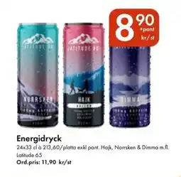 Snabbgross LATITUDE 65 Energidryck erbjuda
