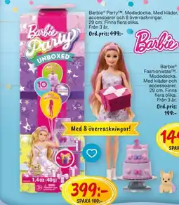 Leklust BARBIE Party modedocka erbjuda