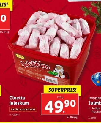 Lidl Cloetta juleskum erbjuda
