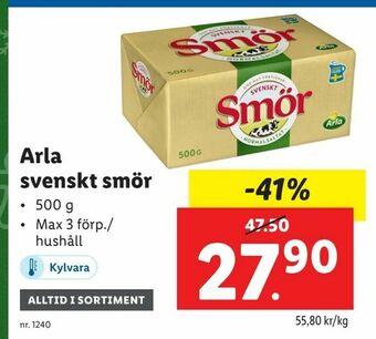 Lidl Arla svenskt smör erbjuda