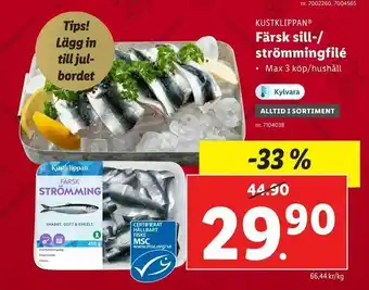 Lidl Färsk sill-/ strömmingfilé erbjuda