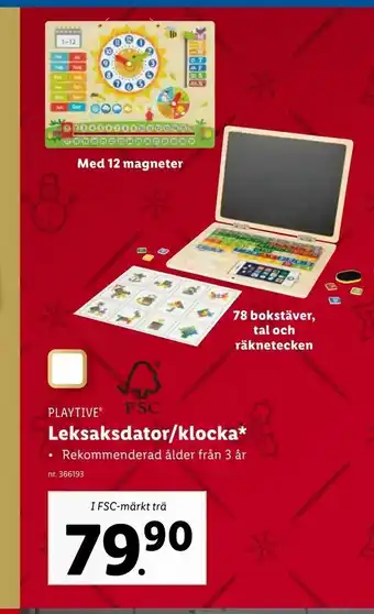 Lidl Leksaksdator/klocka erbjuda