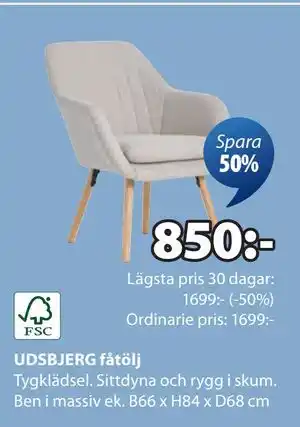 JYSK UDSBJERG fåtölj erbjuda