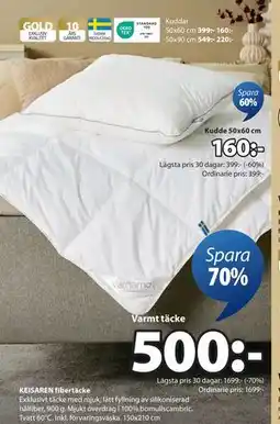 JYSK KEISAREN fibertäcke erbjuda