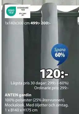JYSK ANTEN gardin erbjuda