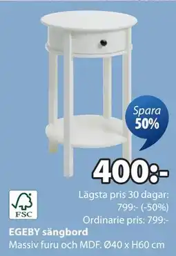 JYSK EGEBY sängbord erbjuda