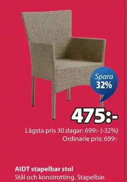 JYSK AIDT stapelbar stol erbjuda