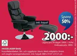 JYSK HASSELAGER fåtölj erbjuda