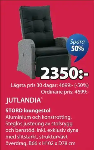 JYSK STORD loungestol erbjuda