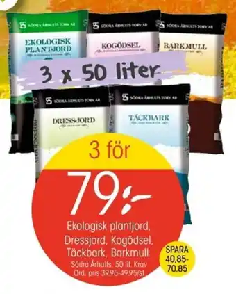 EKO Ekologisk plantjord 3x50l erbjuda