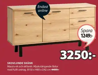 JYSK Skovlunde Skänk B150xH80xD42 cm erbjuda